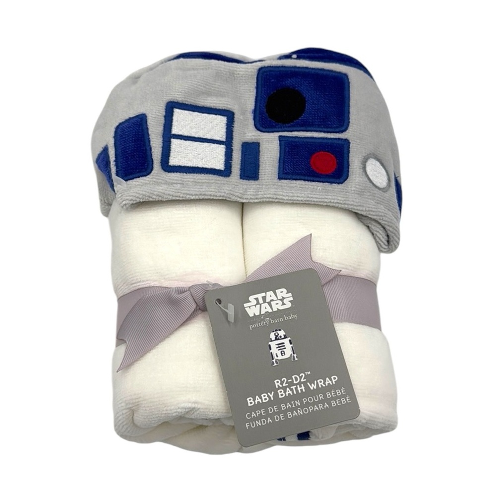 Pottery Barn Kids Star Wars R2-D2 Baby Bath Wrap - Blue and Gray